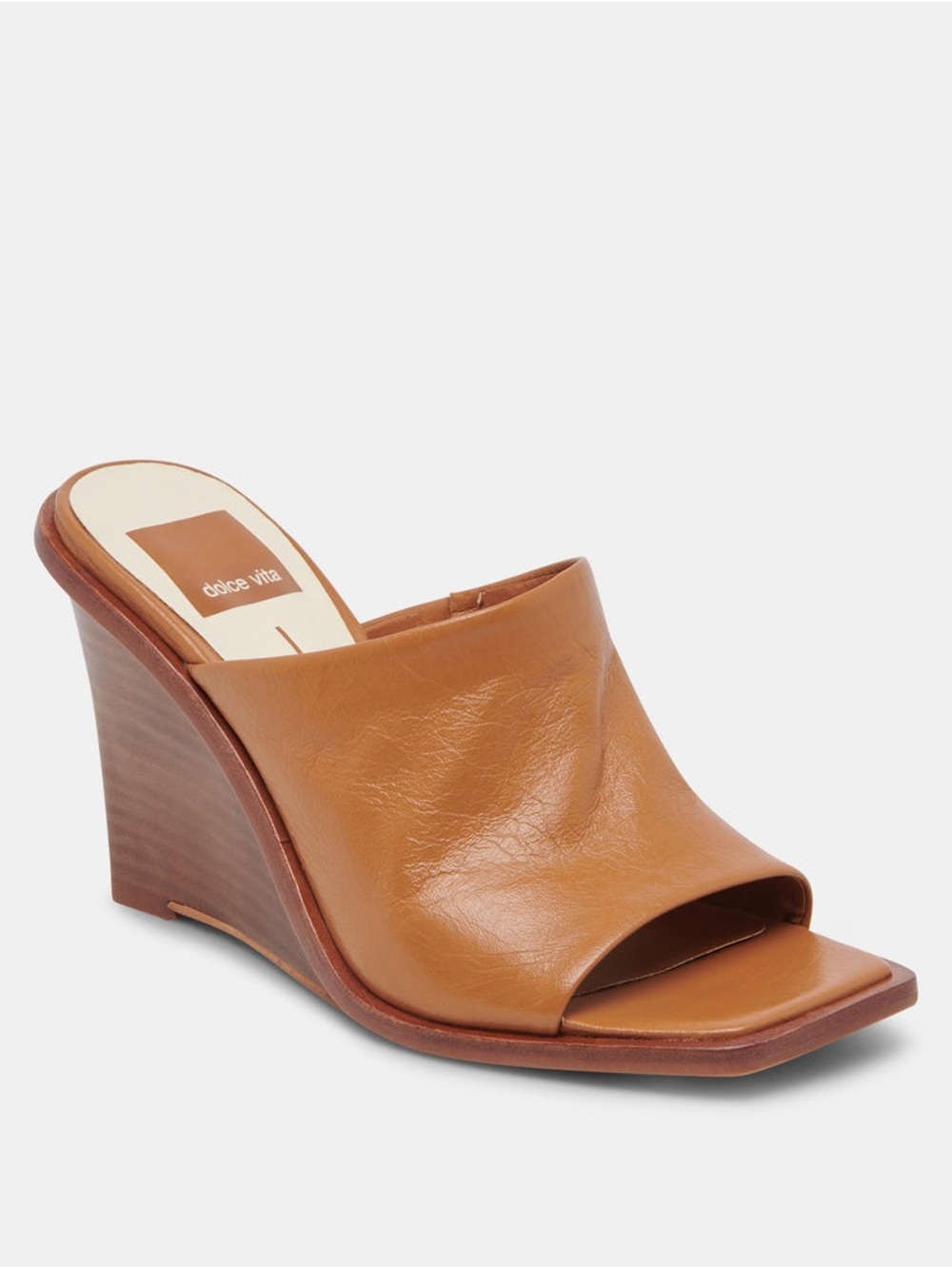 Dolce Vita Gilded Acorn Tan Leather Wedge Sz 6.5 BNWB